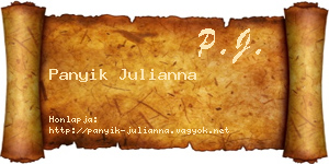 Panyik Julianna névjegykártya